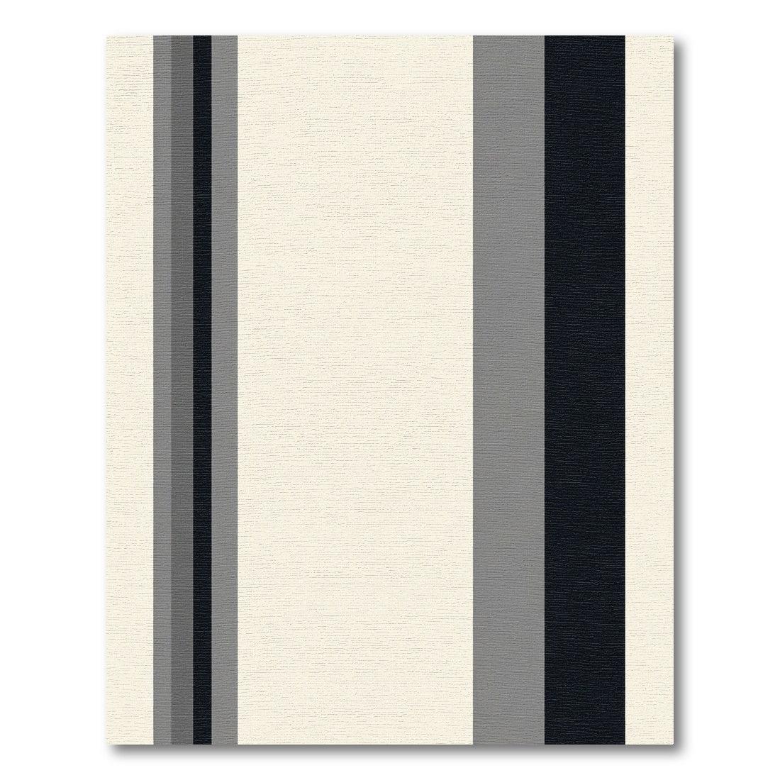 Cream Black Gray Vertical Stripe Rug