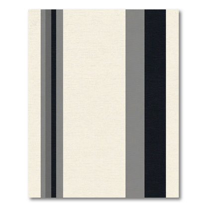 Cream Black Gray Vertical Stripe Rug