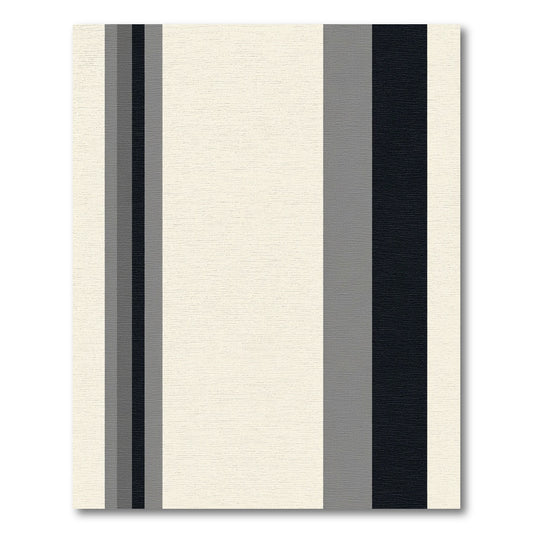 Cream Black Gray Vertical Stripe Rug