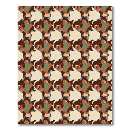 Earthy Patchwork Organic Abstraction Rug