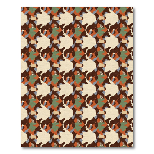 Earthy Patchwork Organic Abstraction Rug