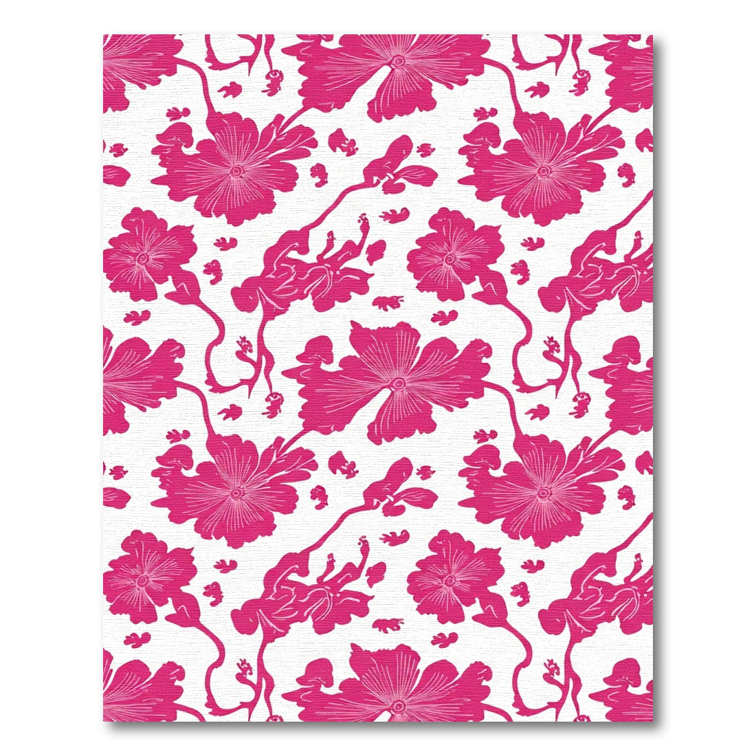 Fuchsia Floral Vine Silhouette Rug