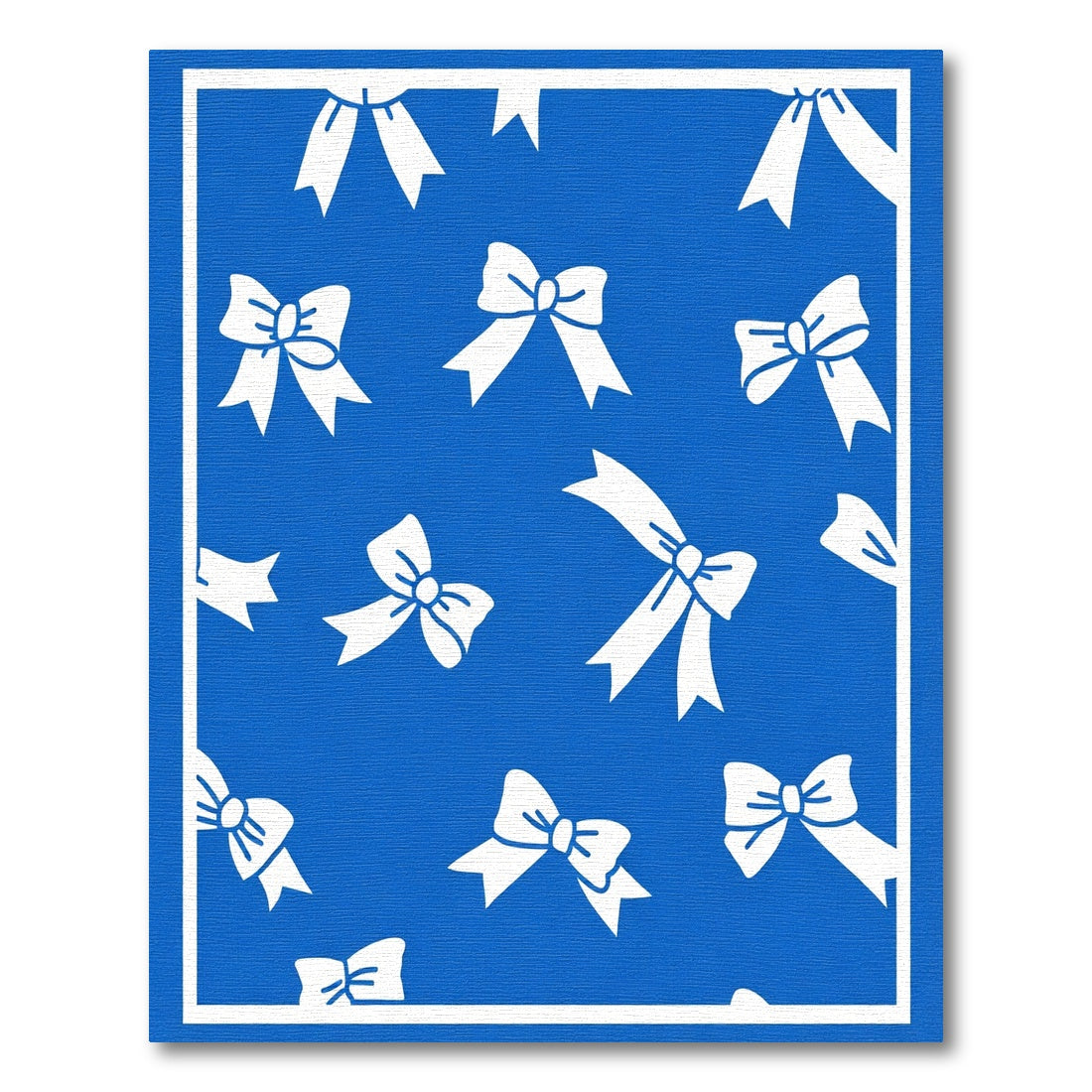 White Bows On Royal Blue Rug