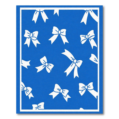 White Bows On Royal Blue Rug