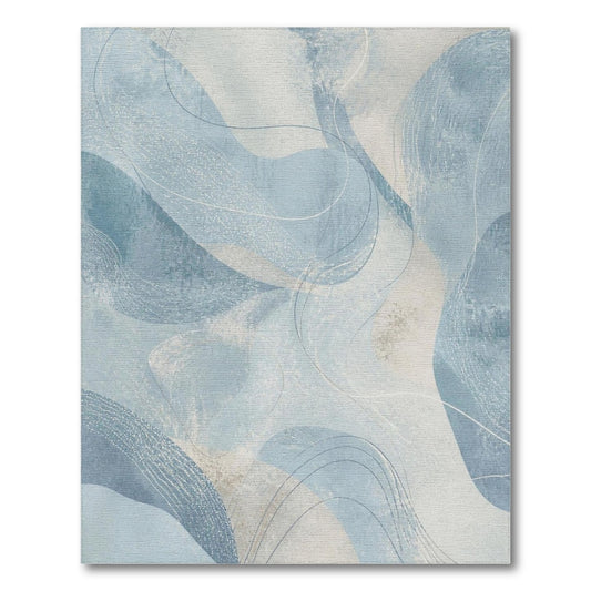 Blue and Teal Blue Teal Abstract Flow Area Rug