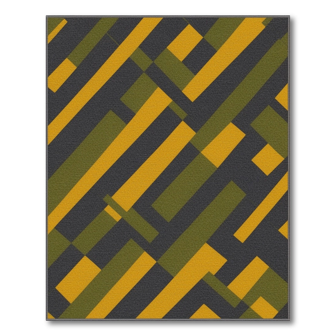 ODIKA Yellow Green Geometric Area Rug