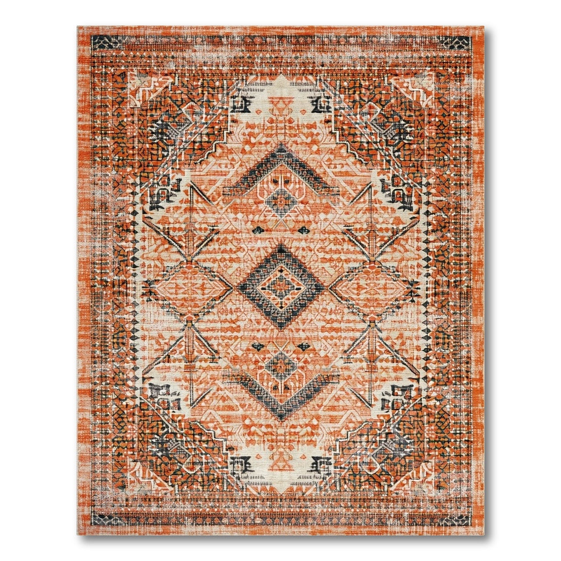Orange Heritage Tribal Area Rug