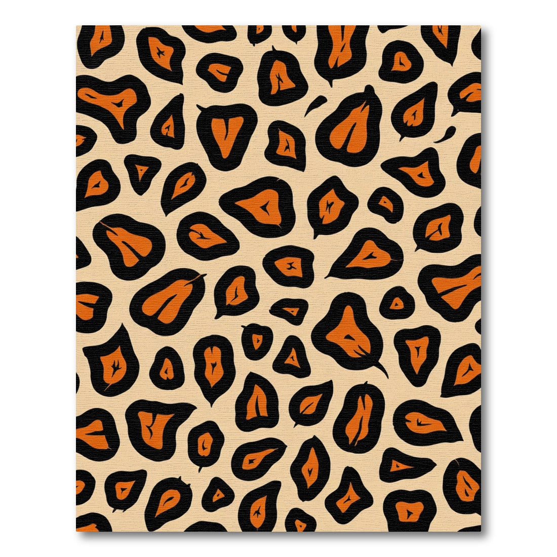 Bold Orange Black Leopard Spot Rug