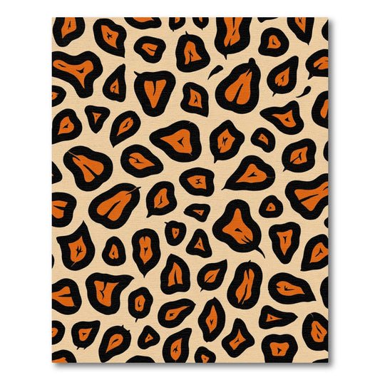 Bold Orange Black Leopard Spot Rug