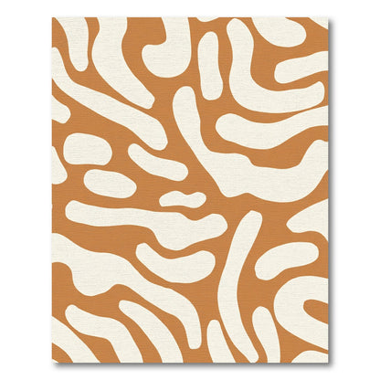 Terracotta Cream Organic Amoeba Rug