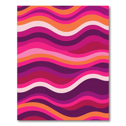 Vibrant Pink Purple Orange Wavy Rug