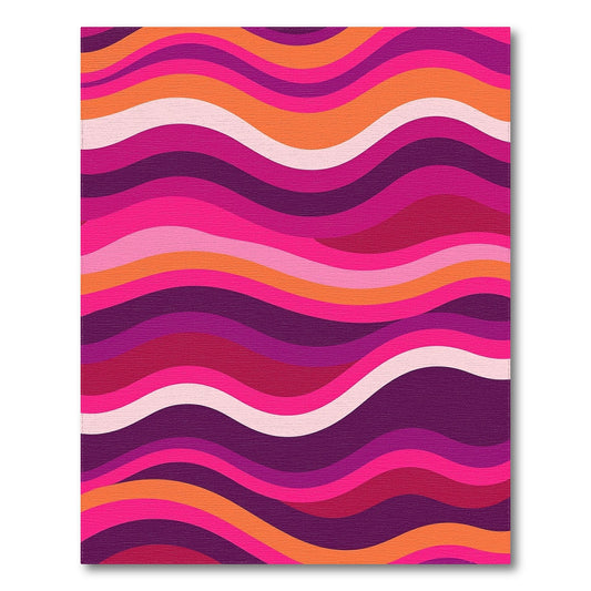 Vibrant Pink Purple Orange Wavy Rug