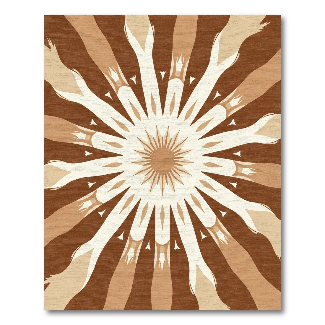 Earthy Brown Radial Sunburst Rug