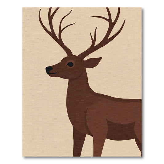 Brown Deer Antlers Silhouette Rug