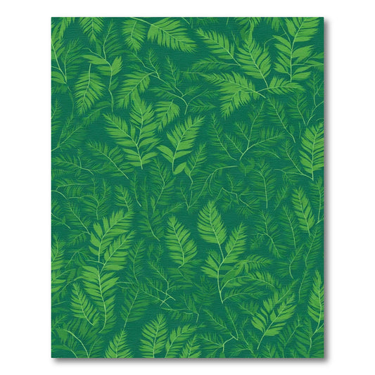 Verdant Palm Frond Pattern Rug