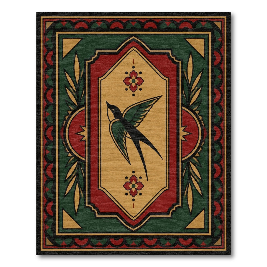 Flying Swallow Bird Area Rug