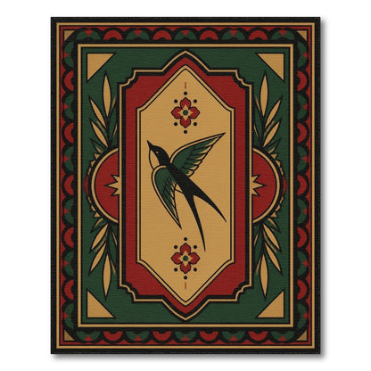 Flying Swallow Bird Area Rug