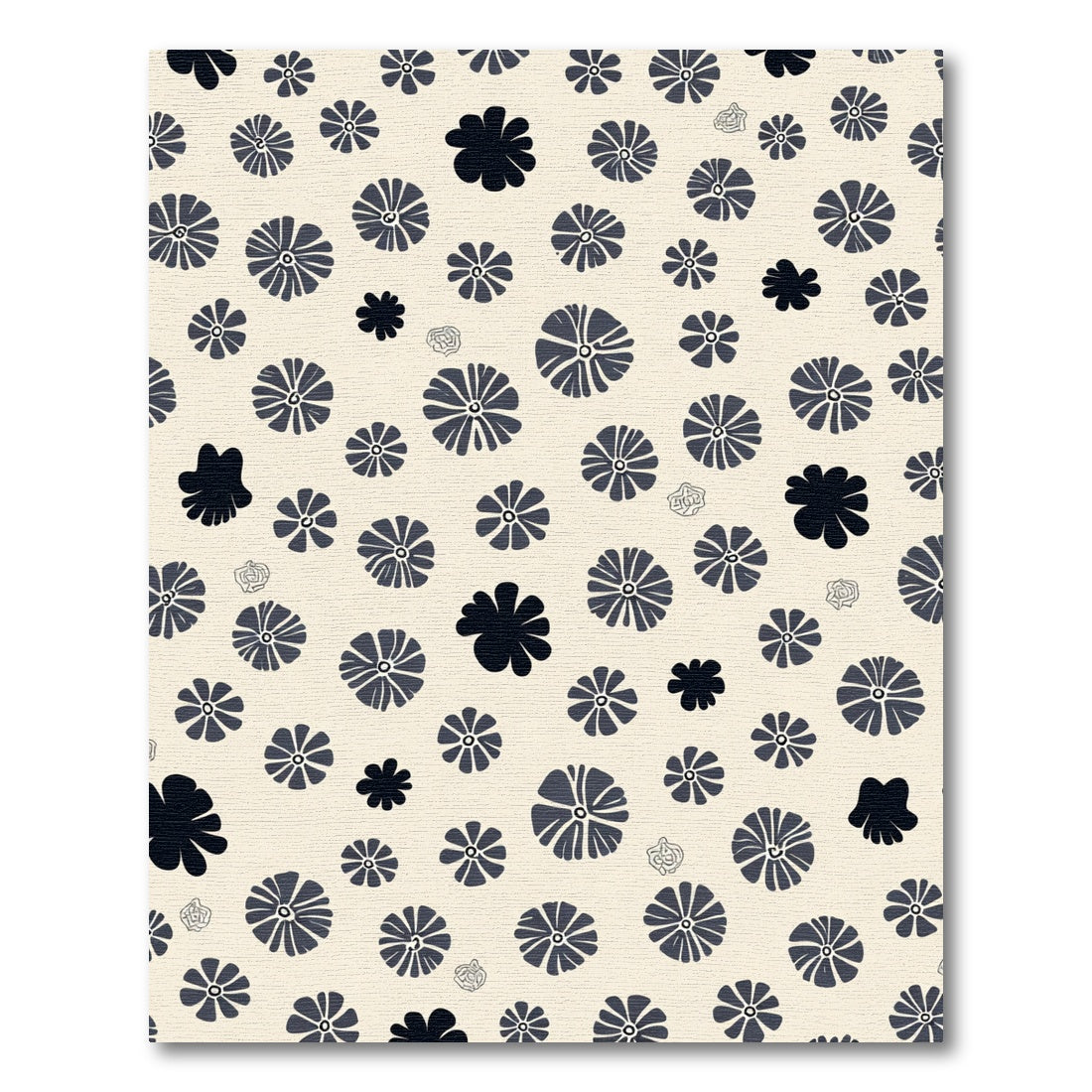 Dark Gray Scattered Floral Arrangement Rug
