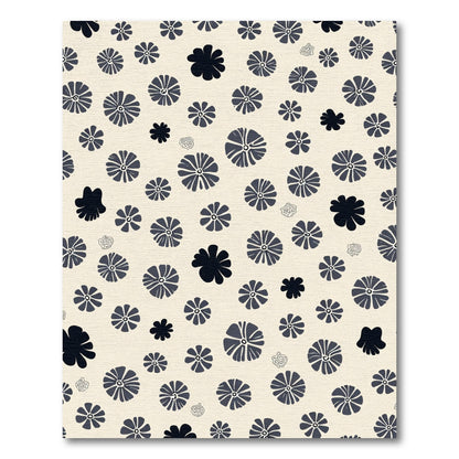 Dark Gray Scattered Floral Arrangement Rug