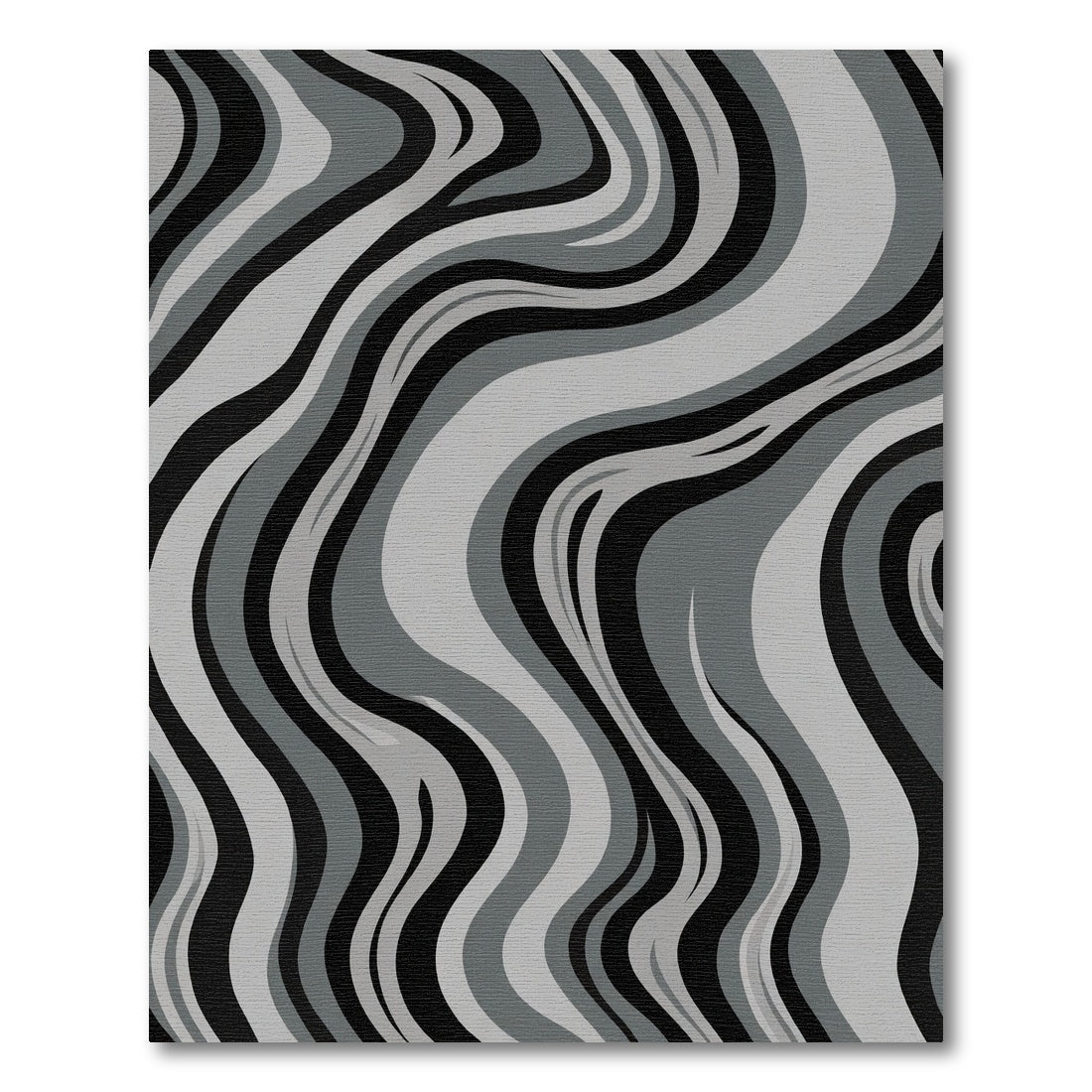 Monochromatic Marble Swirled Abstract Rug