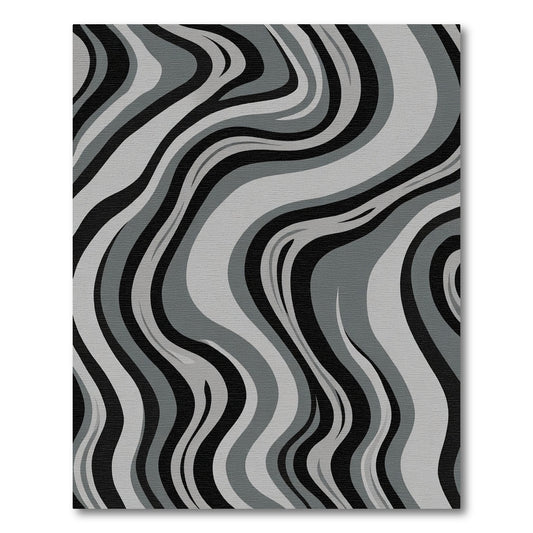 Monochromatic Marble Swirled Abstract Rug