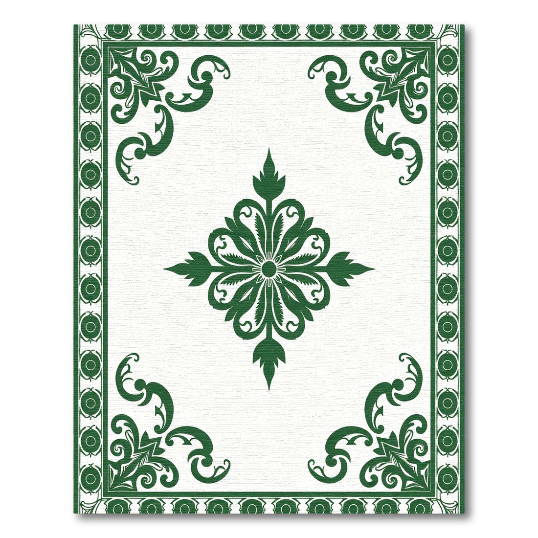 Emerald Blossom Corner Accents Rug