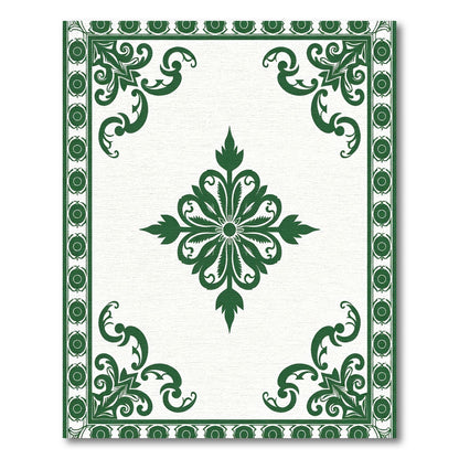 Emerald Blossom Corner Accents Rug