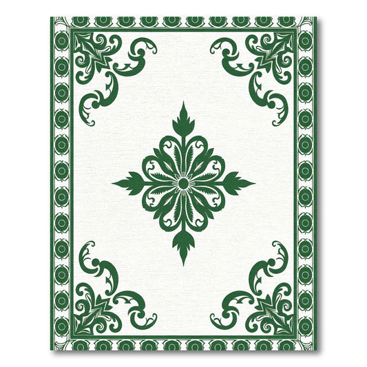 Emerald Blossom Corner Accents Rug
