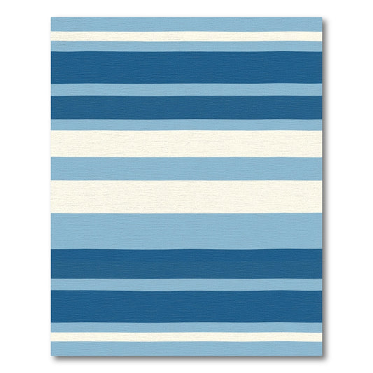 Navy Sky Blue Cream Stripe Rug