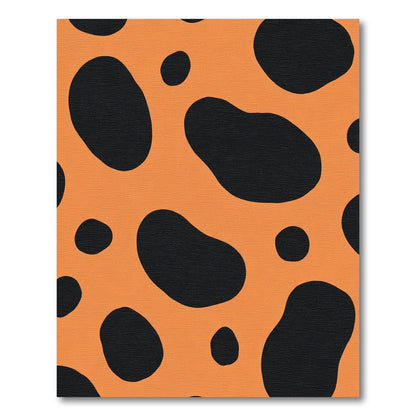 Bold Orange Black Blob Rug