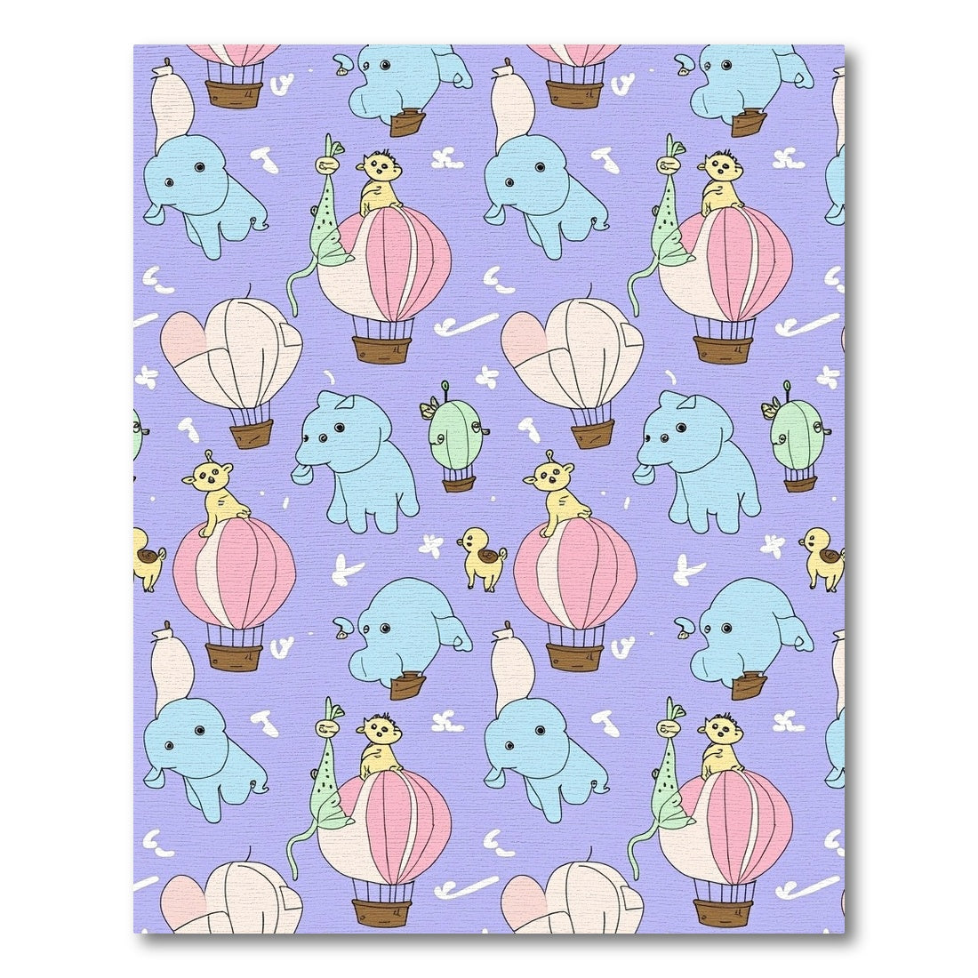 Whimsical Flying Elephants Balloon Adventure Rug