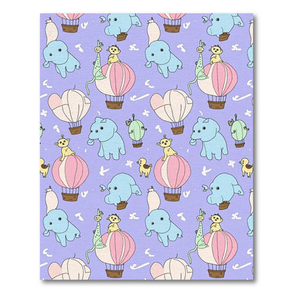 Whimsical Flying Elephants Balloon Adventure Rug