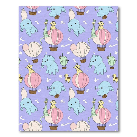 Whimsical Flying Elephants Balloon Adventure Rug