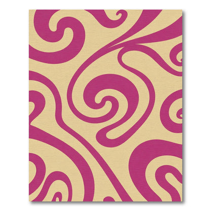 Bold Magenta Swirls on Cream Background Rug