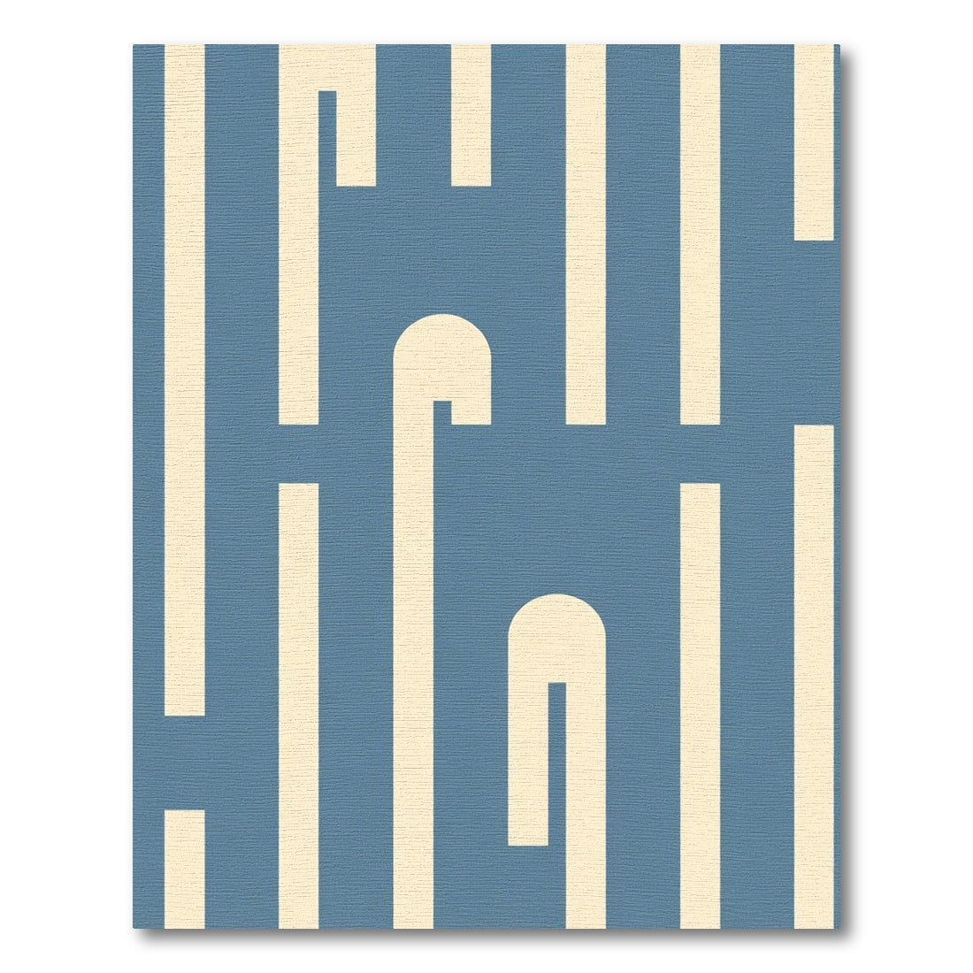 Mid Century Blue Stripe Arch Rug