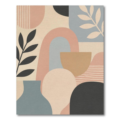 Beige Abstract Arch Area Rug