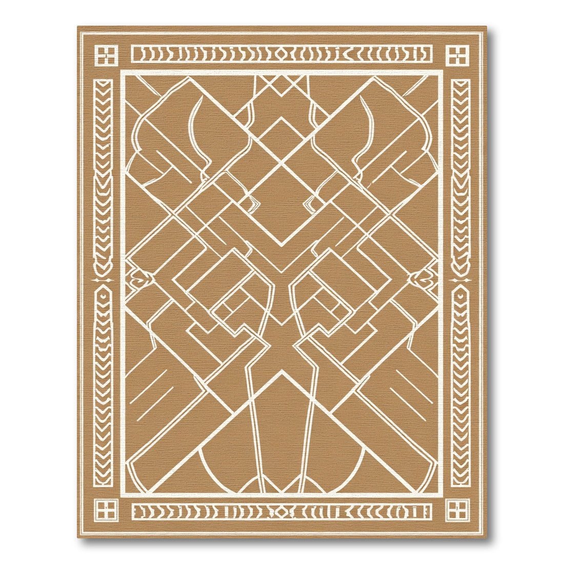 Modern Geometric Abstract Linen Rug
