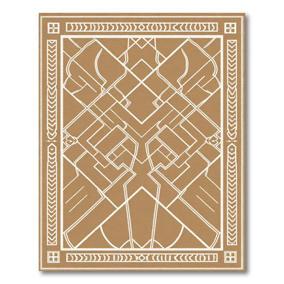 Modern Geometric Abstract Linen Rug