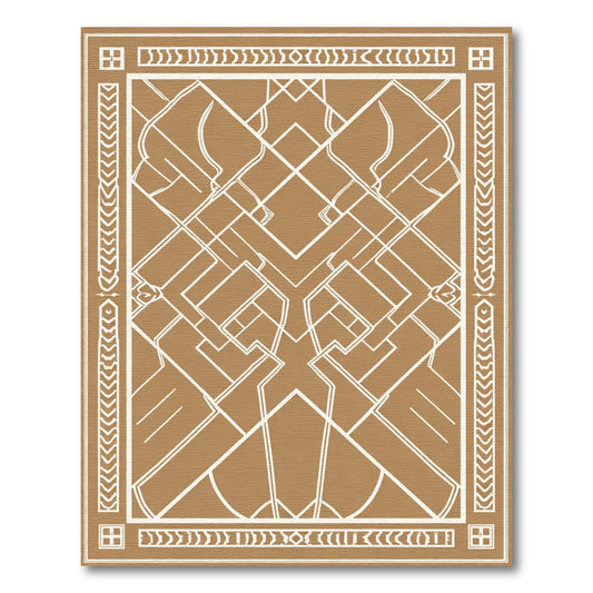 Modern Geometric Abstract Linen Rug