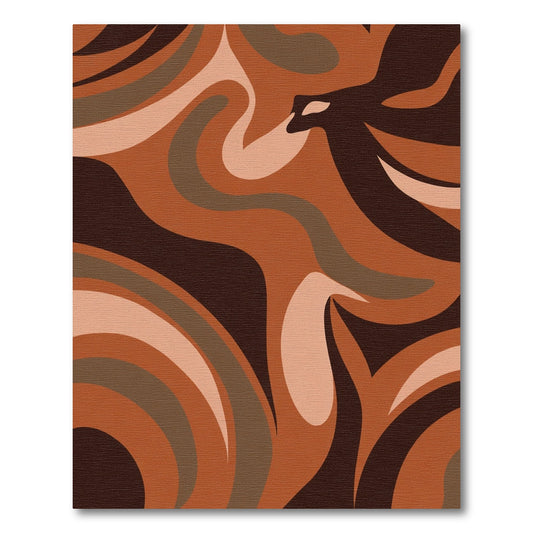 Earthy Tones Swirl Abstract Rug