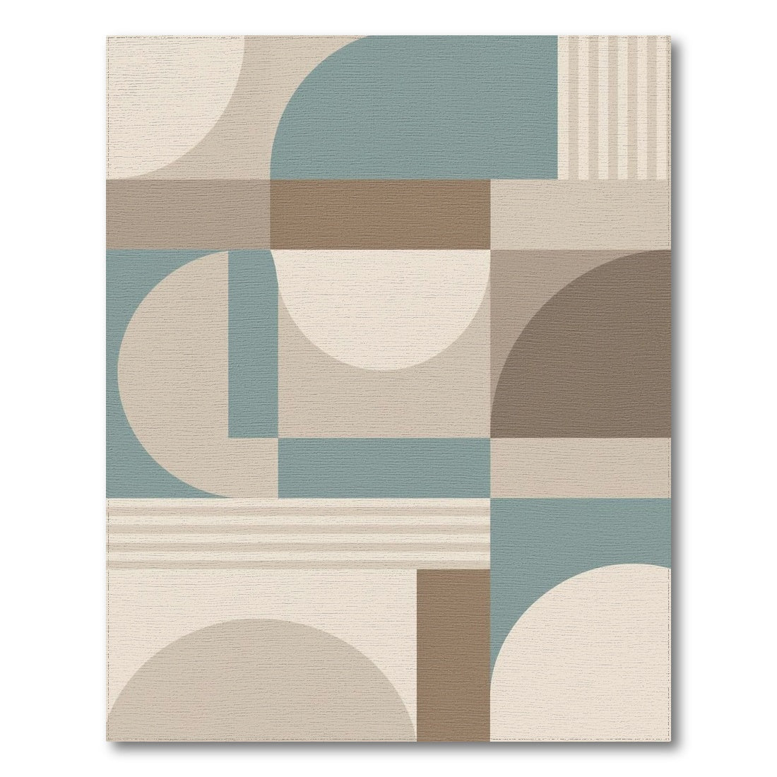 Geometric Beige Teal Modern Area Rug