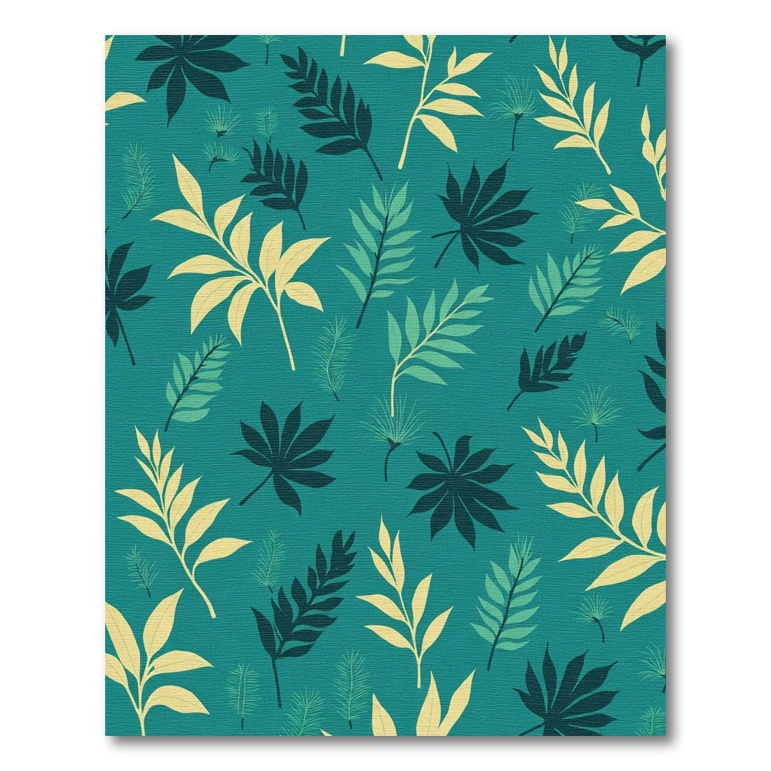 Teal Tropical Leafy Canopy Sprays Rug