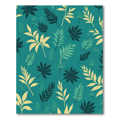 Teal Tropical Leafy Canopy Sprays Rug