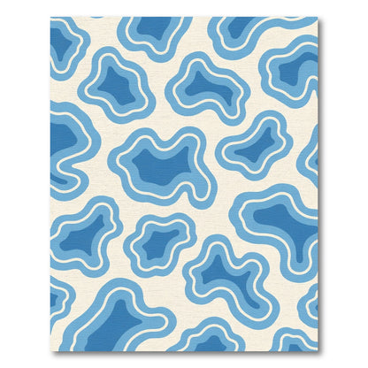 Azure Organic Wave Composition Rug