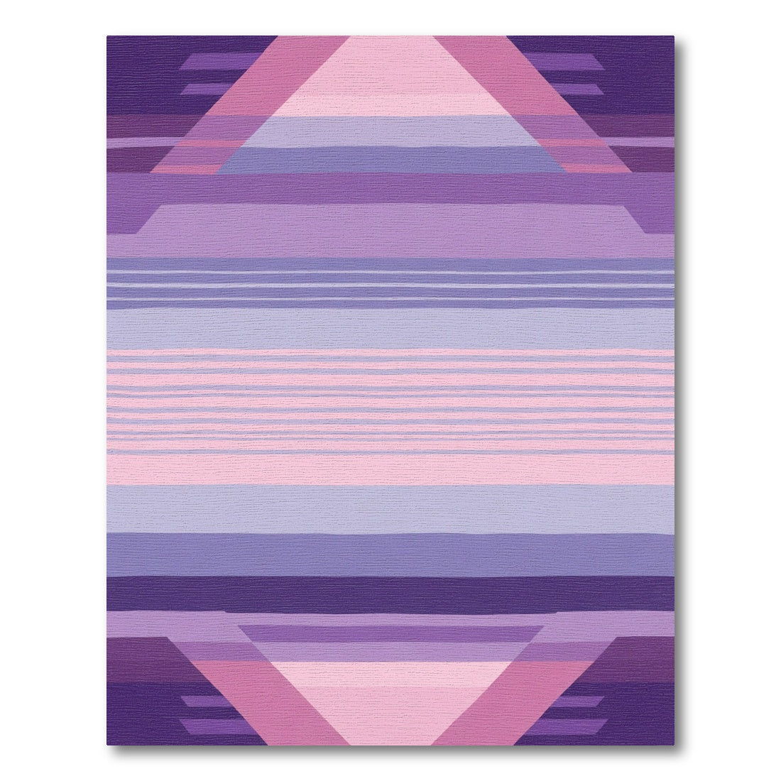 Lavender Purple Geometric Gradient Stripes Rug