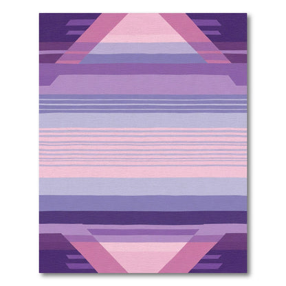 Lavender Purple Geometric Gradient Stripes Rug