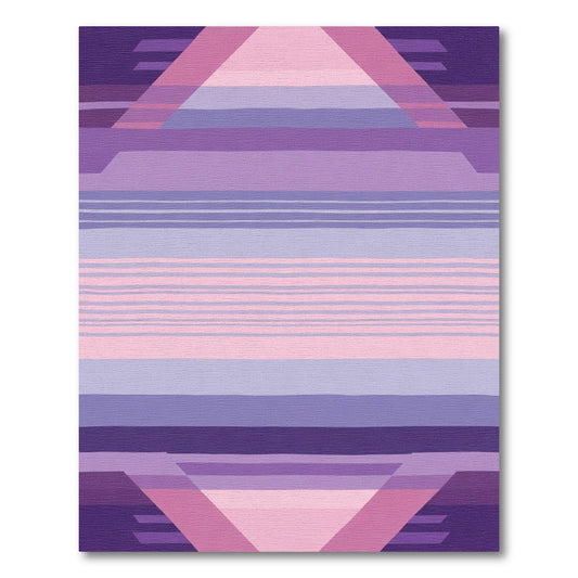 Lavender Purple Geometric Gradient Stripes Rug
