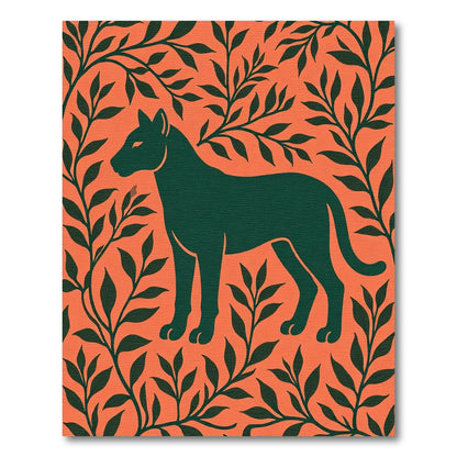 Green Panther Tropical Leaves Rug
