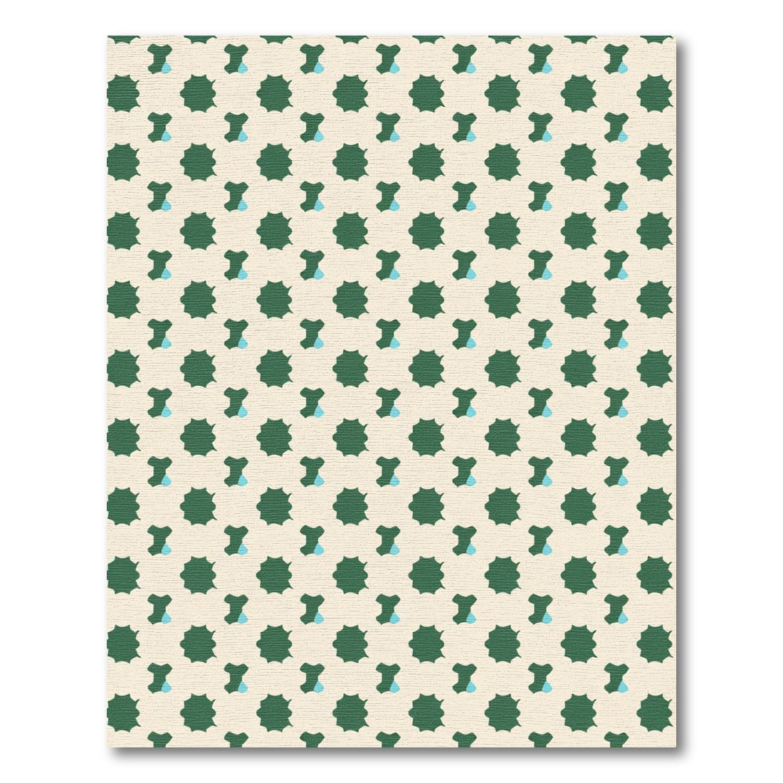Forest Green Starburst Aqua Drop Rug