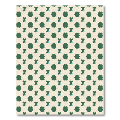 Forest Green Starburst Aqua Drop Rug